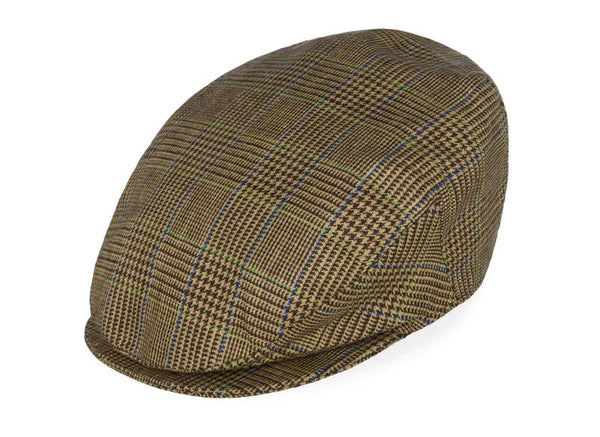 Hanna Hats Linen Donegal Touring Cap - Brown and Cream - The Celtic Gift Store - Hats