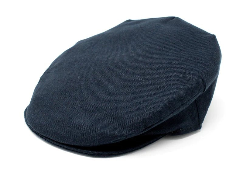 Hanna Hats Linen Donegal Touring Cap - Navy - The Celtic Gift Store - Hats