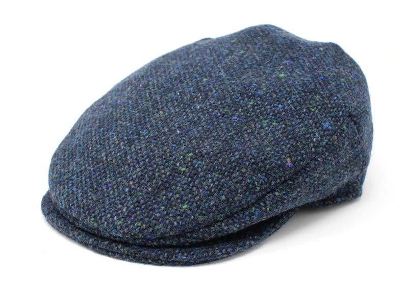 Hanna Hats Tweed Donegal Touring Cap - Navy - The Celtic Gift Store - Hats