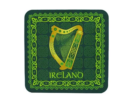 Green Irish Harp Coaster