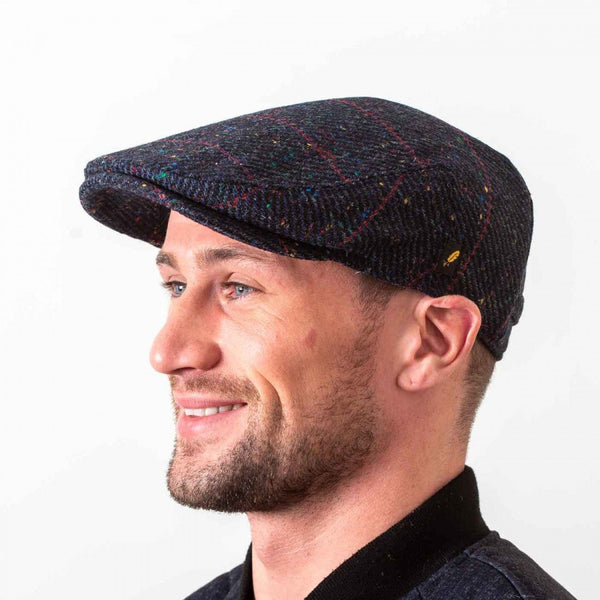 Hatman Dubliner Cap - Navy Check - The Celtic Gift Store - Hats