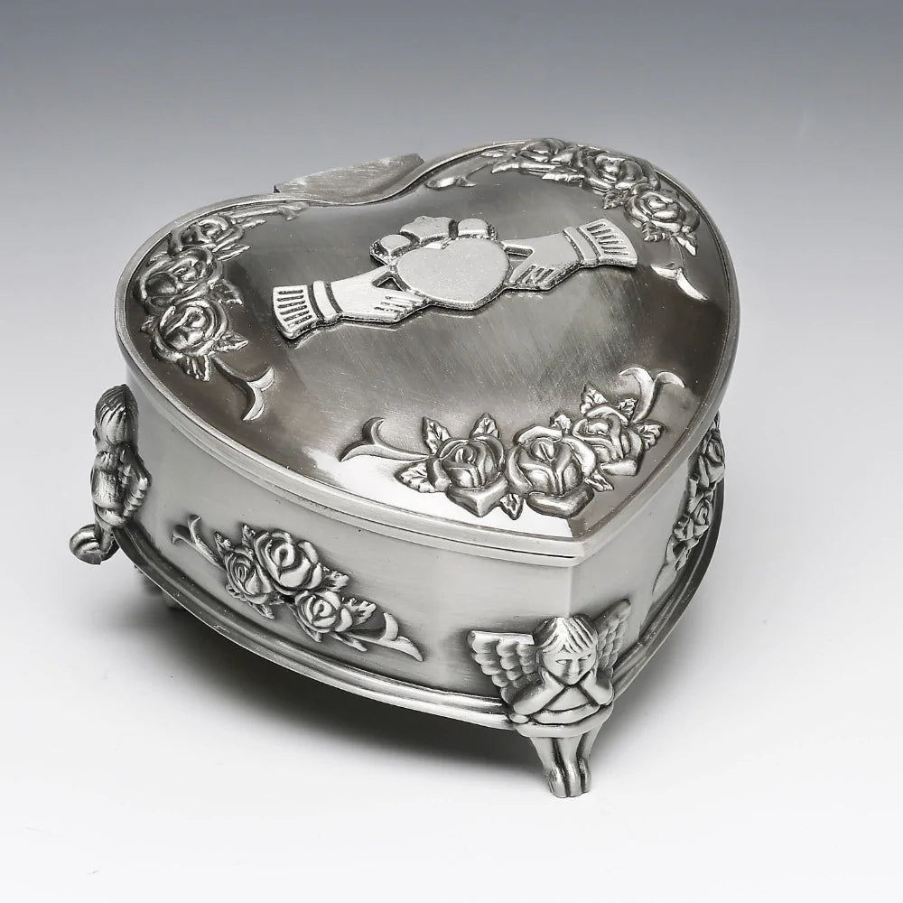 Heart Shaped Jewellery Box in Claddagh - Medium - The Celtic Gift Store - Decor