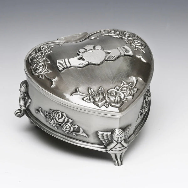 Heart Shaped Jewellery Box in Claddagh - Medium - The Celtic Gift Store - Decor