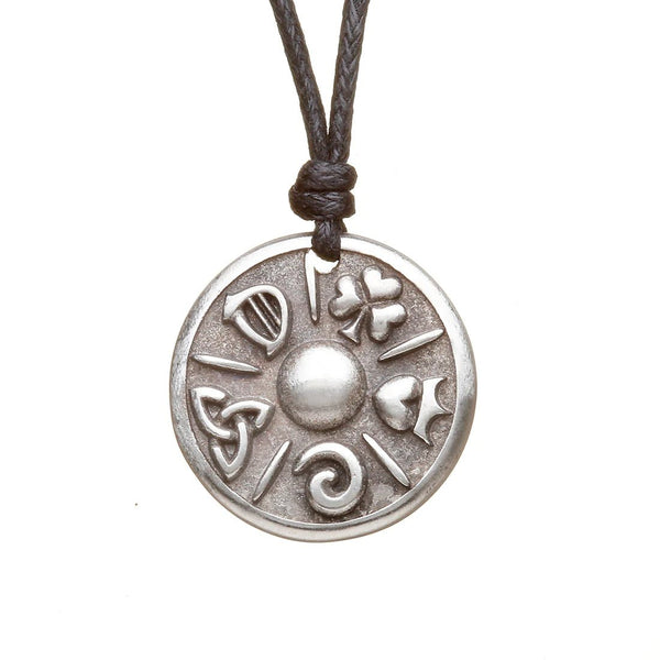Heritage Collection Pewter Round Mystery of Ireland Necklace - The Celtic Gift Store - Necklaces