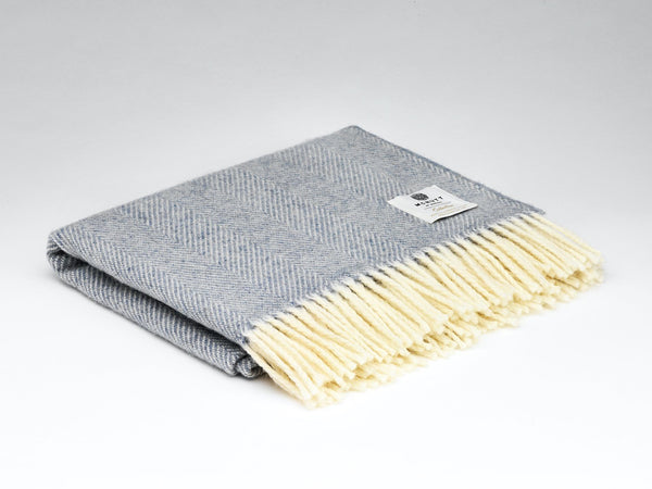 Ice Blue Mini McNutt Wool Throw - The Celtic Gift Store - Blankets and Bedding