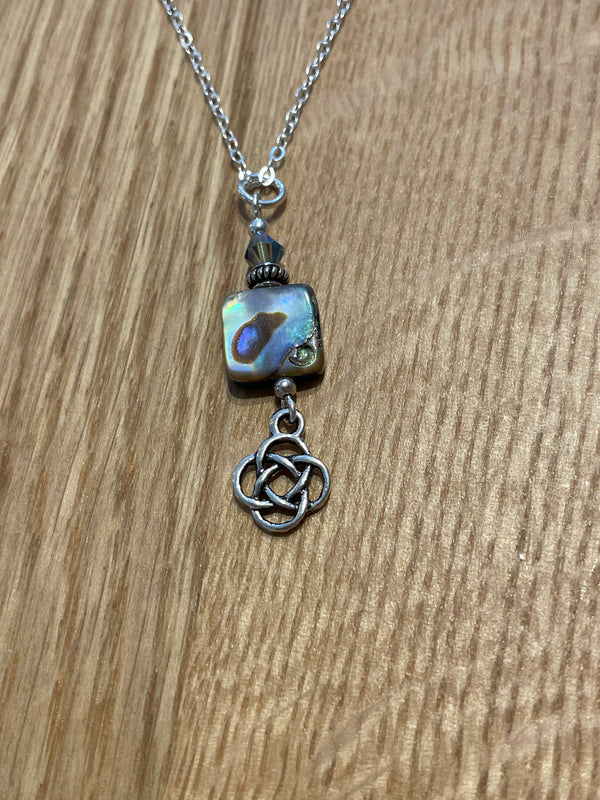 Square Azurite with Celtic Knot Pendant