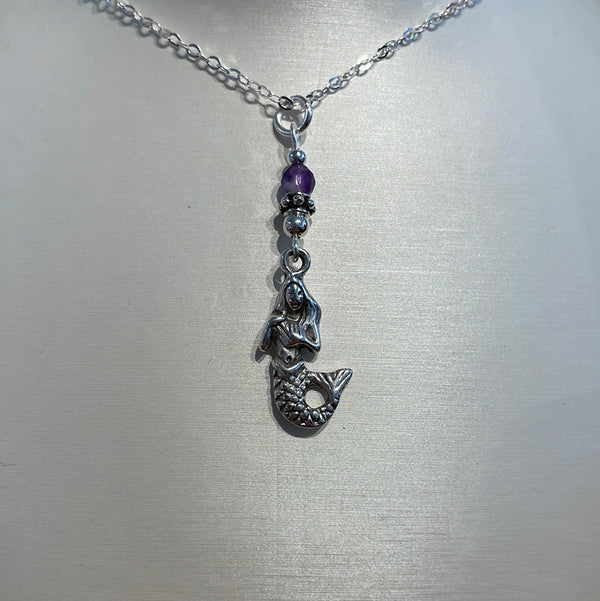 Celtic Mermaid with Amethyst Pendant