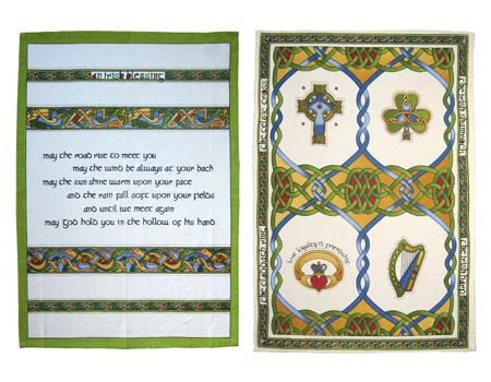 Irish Tea Towels Set of 2 - Irish Weave - The Celtic Gift Store - Kitchenware