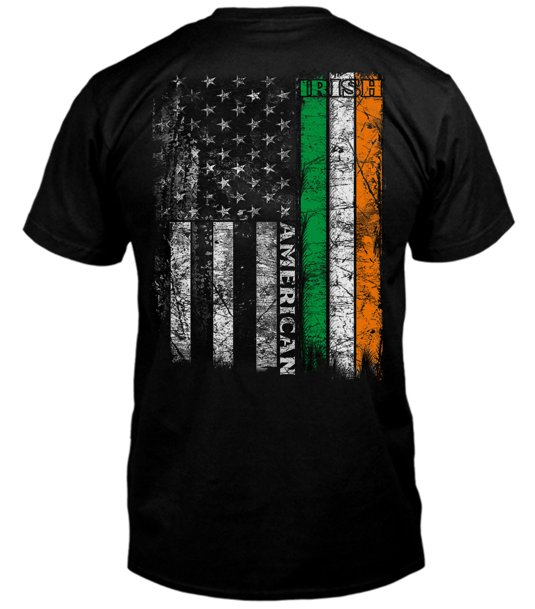 Ireland American Flag T-Shirt Black