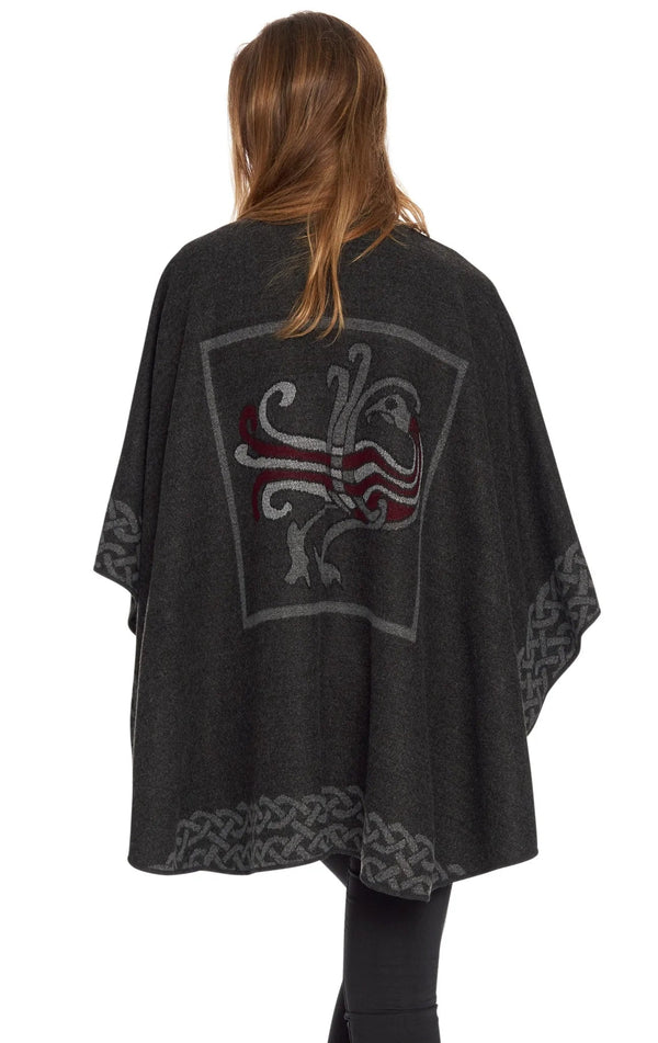Jimmy Hourihan Celtic Shawl - Grey/Burgundy - The Celtic Gift Store - Scarves & Shawls