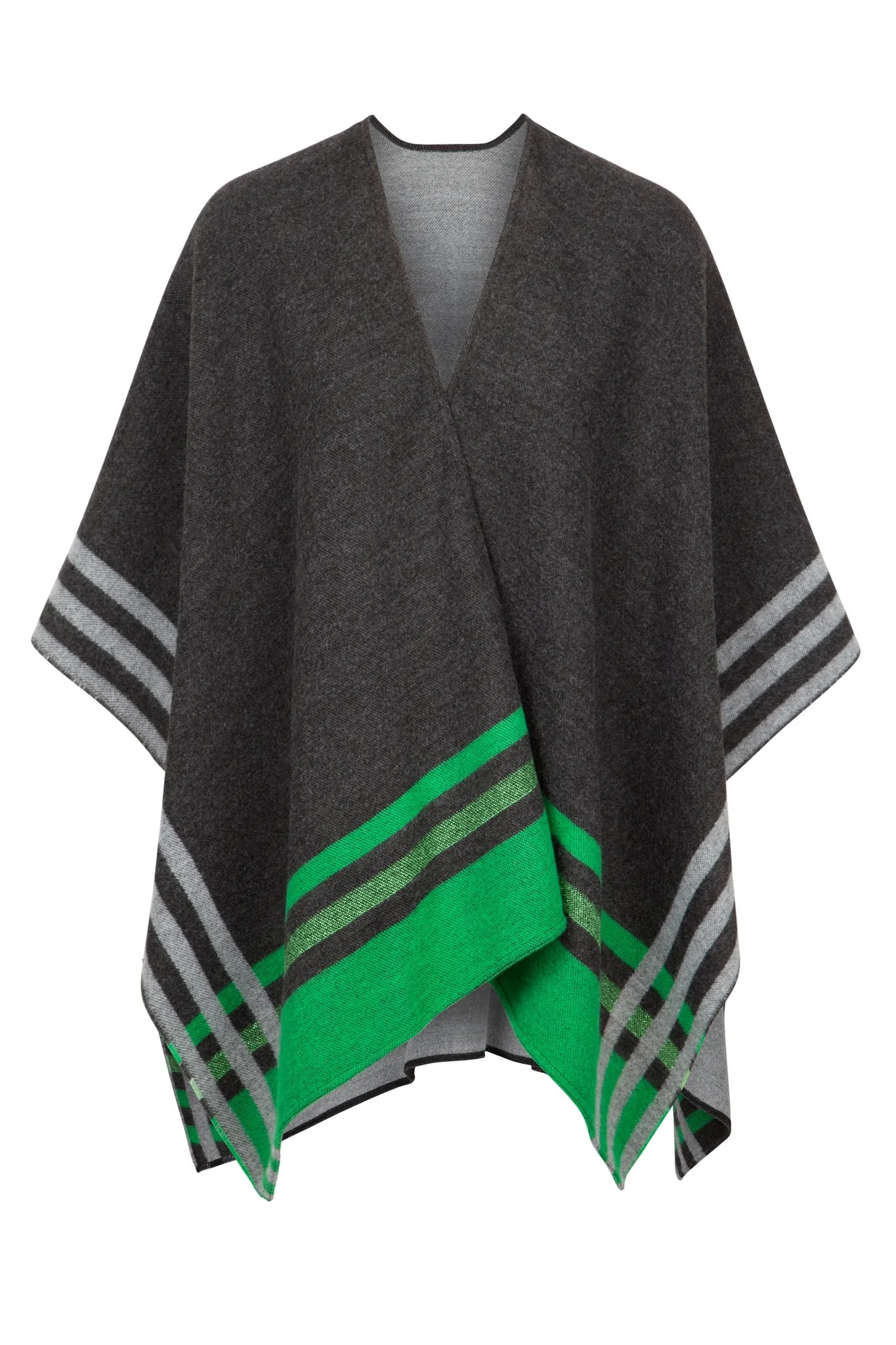 Jimmy Hourihan Colour Block Shawl - Grey/Green - The Celtic Gift Store - Scarves & Shawls