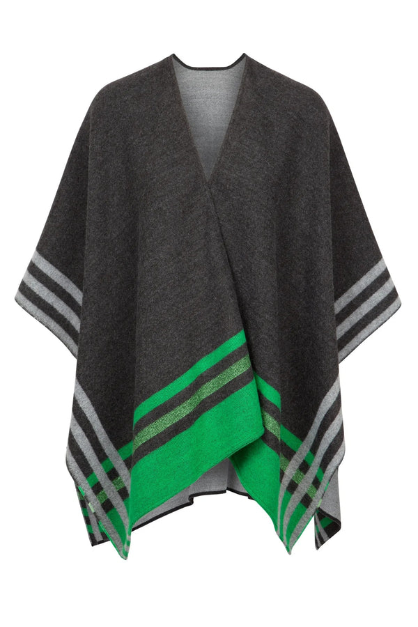 Jimmy Hourihan Colour Block Shawl - Grey/Green - The Celtic Gift Store - Scarves & Shawls