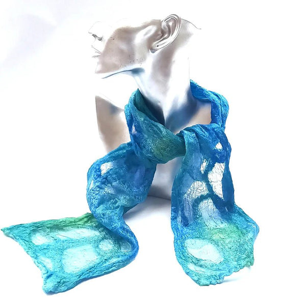 Kells Bay Silk and Merino Necktie Blue - The Celtic Gift Store - Scarves & Shawls