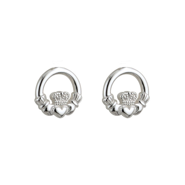 Kid's Sterling Silver Claddagh Stud Earrings - The Celtic Gift Store - Earrings