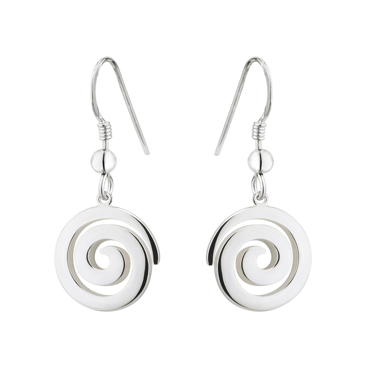 Large Silver Celtic Spiral Drop Earrings - The Celtic Gift Store - Earrings