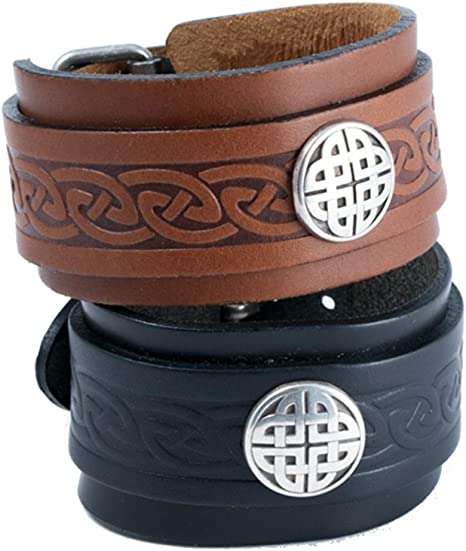 Lee River Celtic Knot Leather Buckle Cuff - The Celtic Gift Store - Clothing Accessories