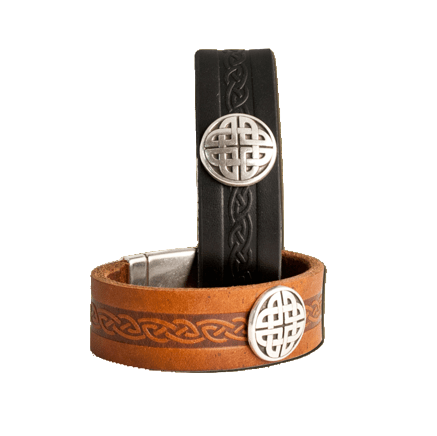 Lee River Craig Wide Celtic Knot Leather Cuff - The Celtic Gift Store - Apparel & Accessories