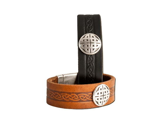 Lee River Craig Wide Celtic Knot Leather Cuff - The Celtic Gift Store - Apparel & Accessories
