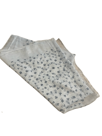 Light Summer Scarf with Shamrock Print White/Grey - The Celtic Gift Store - Neckware