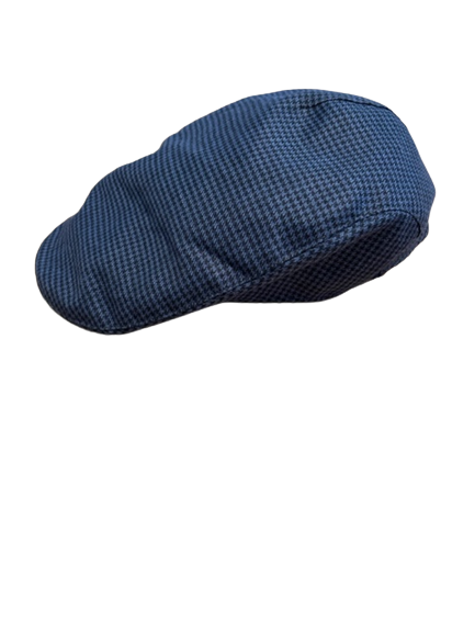 Hanna Hats Linen Donegal Touring Cap- Blue Check