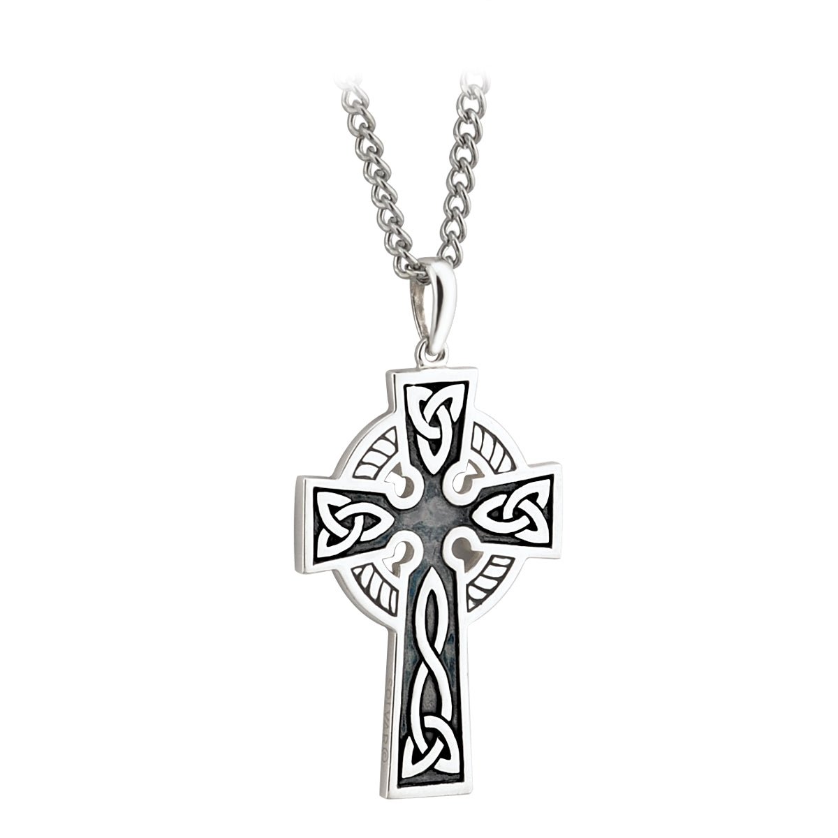 Men's Double Sided Oxidized Sterling Silver Celtic Cross - The Celtic Gift Store - Necklaces