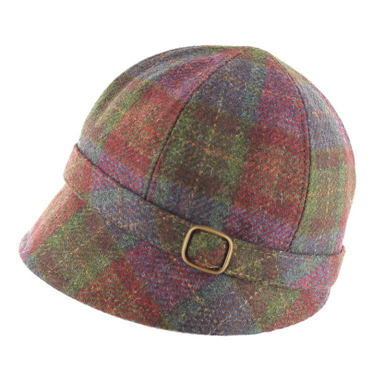 Mucros Weavers Dark Multi Tartan Tweed Flat Cap 79 - The Celtic Gift Store - Hats