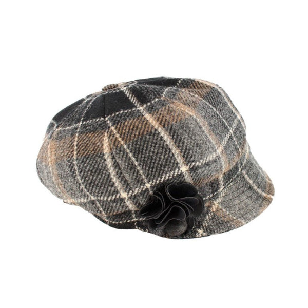 Mucros Weavers Multi Brown Tartan Tweed Newsboy Cap - 21 - The Celtic Gift Store - Hats
