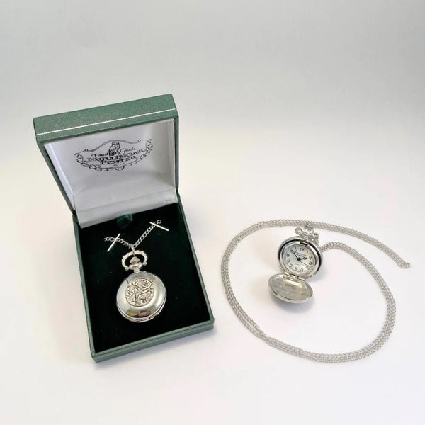 Mullingar Pewter Celtic Pocket Watch Necklace - The Celtic Gift Store - Necklaces