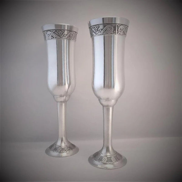 Mullingar Pewter The Kells Champagne Flute Toasting Set - The Celtic Gift Store - Drinkware