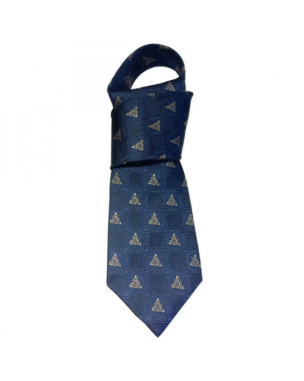Navy Celtic Knot Silk Tie - The Celtic Gift Store - Apparel & Accessories