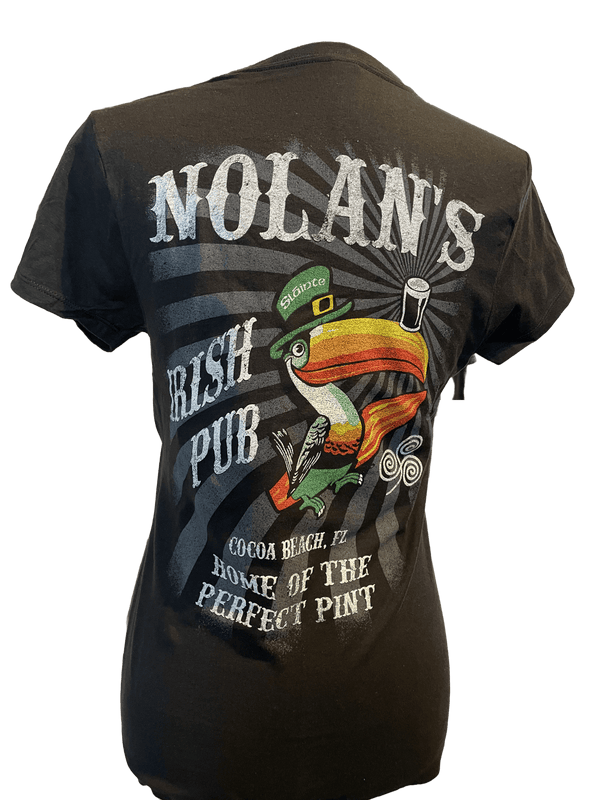 Nolan's Ladies Toucan W/ Background - V Neck - The Celtic Gift Store - 