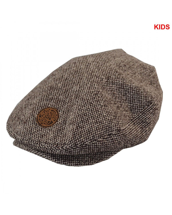 Patrick Francis Kids Brown Tweed Flat Cap - The Celtic Gift Store - 