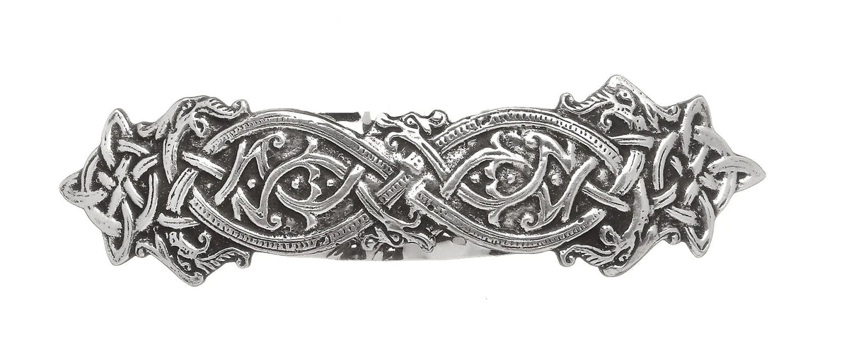 Pewter Barrette Hair Clip - Kells - The Celtic Gift Store - 