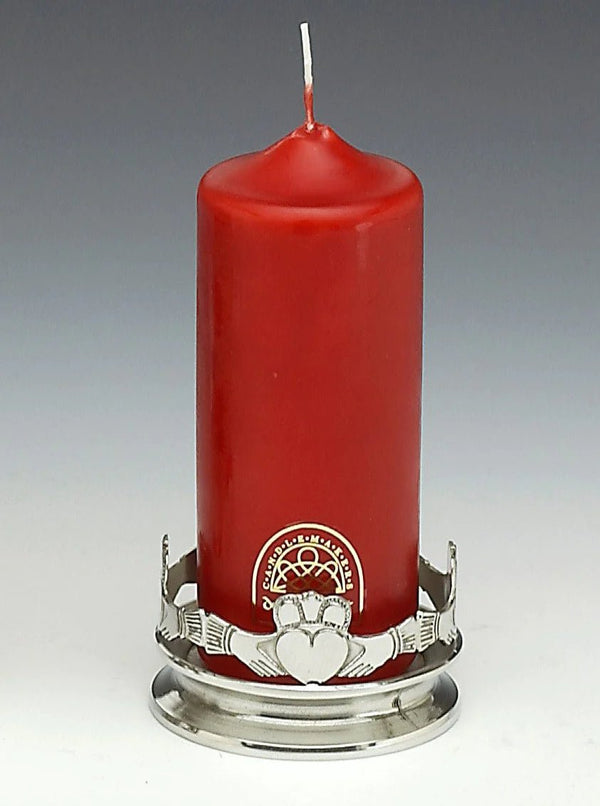Pewter Candle Holder - Claddagh - The Celtic Gift Store - 
