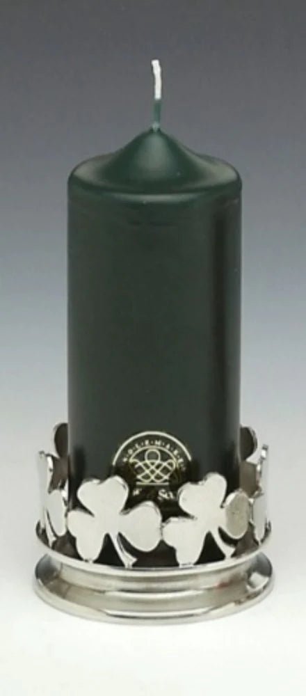 Pewter Candle Holder - Shamrock - The Celtic Gift Store - 