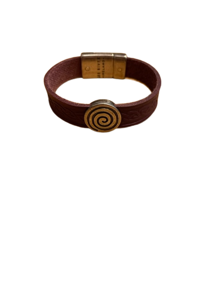 Lee River Irish Spiral Leather Cuff Bracelet