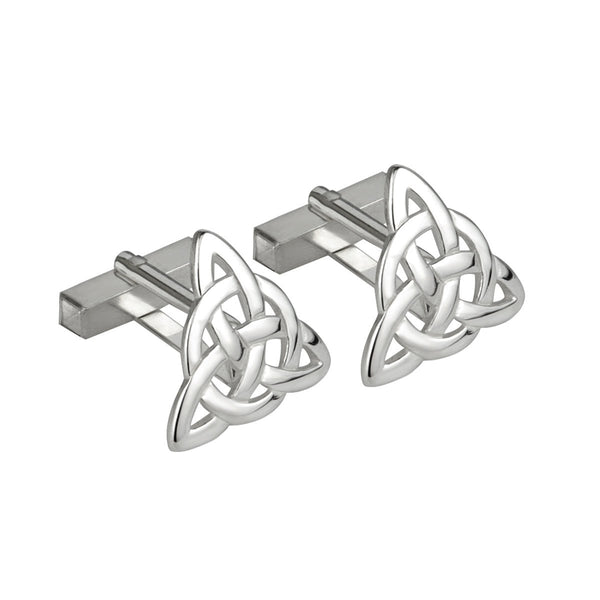 Rhodium Plated Men's Celtic Knot Cufflinks - The Celtic Gift Store - Jewelry