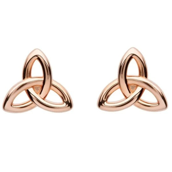 Rose Gold Plated Trinity Knot Stud Earrings - The Celtic Gift Store - Earrings