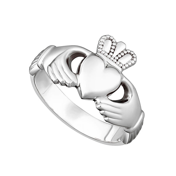 Sterling Silver Men's Heavy Claddagh Ring