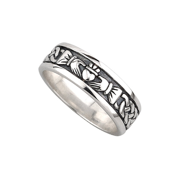 Oxidized Sterling Silver Men's Claddagh Ring