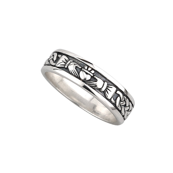 Oxidized Sterling Silver Lady's Claddagh Ring