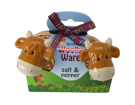 Scottish Highland Cow Salt and Pepper Shakers - The Celtic Gift Store - Tableware