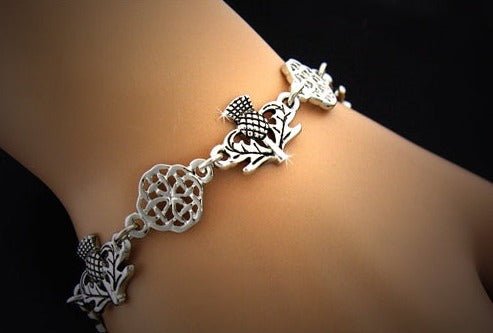 Scottish Thistle and Love Knot Bracelet - The Celtic Gift Store - 