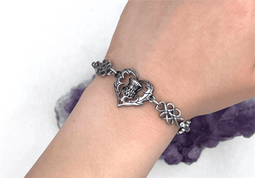 Scottish Thistle Infinity Love Bracelet - The Celtic Gift Store - 