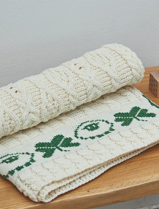 Shamrock and Sheep Baby Blanket - The Celtic Gift Store - 