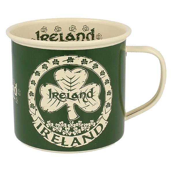 Shamrock Enamel Mug - The Celtic Gift Store - 