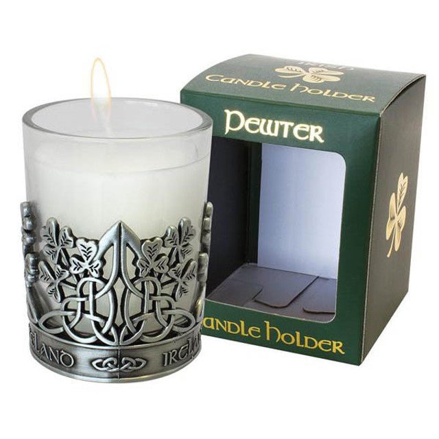 Shamrock Pewter Candle Holder - The Celtic Gift Store - Home & Garden
