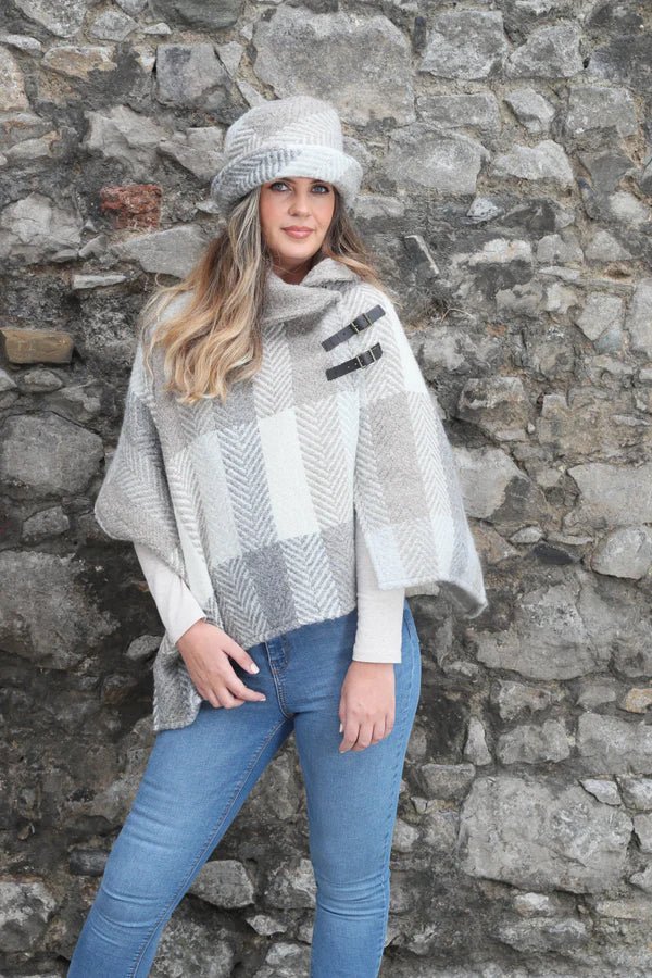 Shawl Collar Poncho - Beige - The Celtic Gift Store - Clothing Accessories