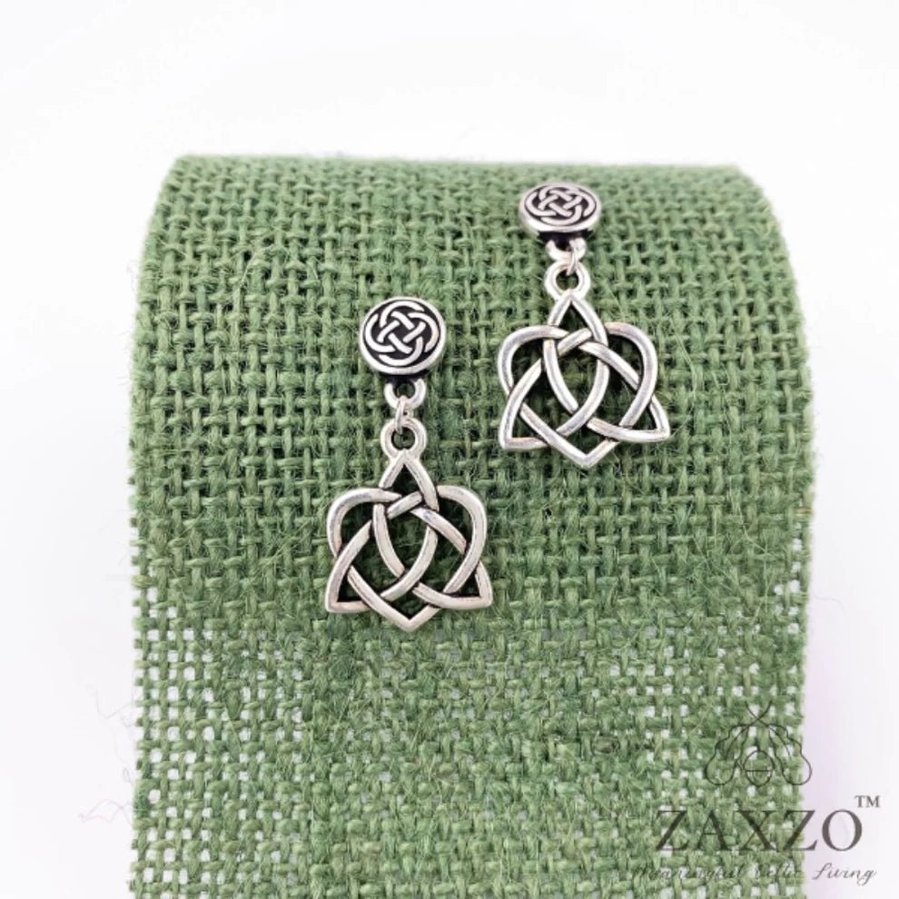 Silver Sister Knot Earrings - The Celtic Gift Store - 