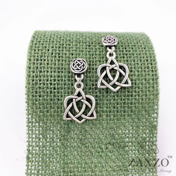 Silver Sister Knot Earrings - The Celtic Gift Store - 